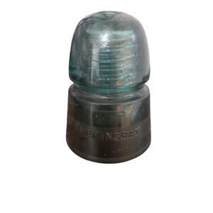 Vintage Hemingray Glass Aqua Blue Green Insulator Made In Usa 4"